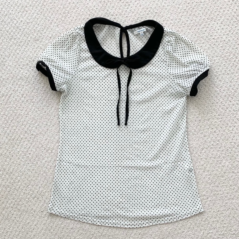 Cute Black polka dot sheer top